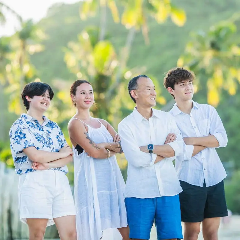 Family holidays photo shoot on Loh Ba Gao beach, in front of SAii Phi Phi Island Village. Capture by " phiphiphotography.com a professional family holidays and vacations, family reunion photographer in Krabi