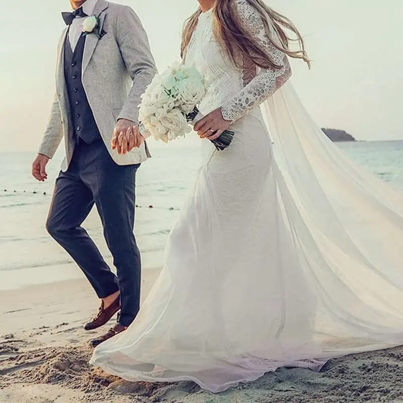 Just married couple photo session after their beach wedding ceremony in Thailand. Capture this beautiful moment by Koh Phi Phi wedding and lifestyle photographer. We're also provide honeymmon, pre-wedding, engagement, marriage proposal and family photography